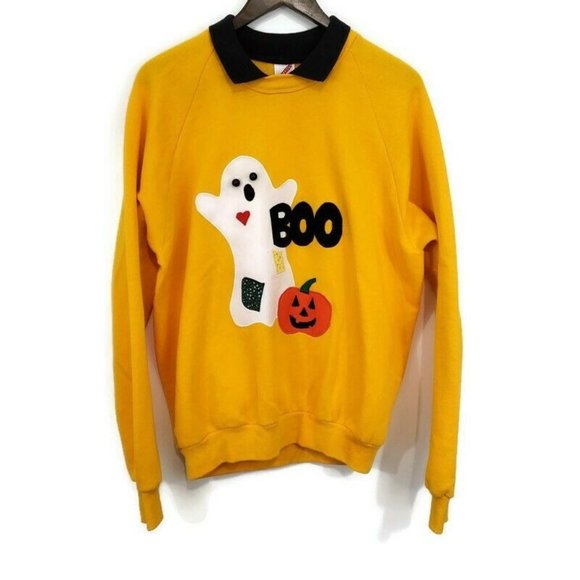Jerzees Womens Vintage Halloween Ghost Sweatshirt - Picture 1 of 6